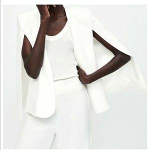 White cape blazer
